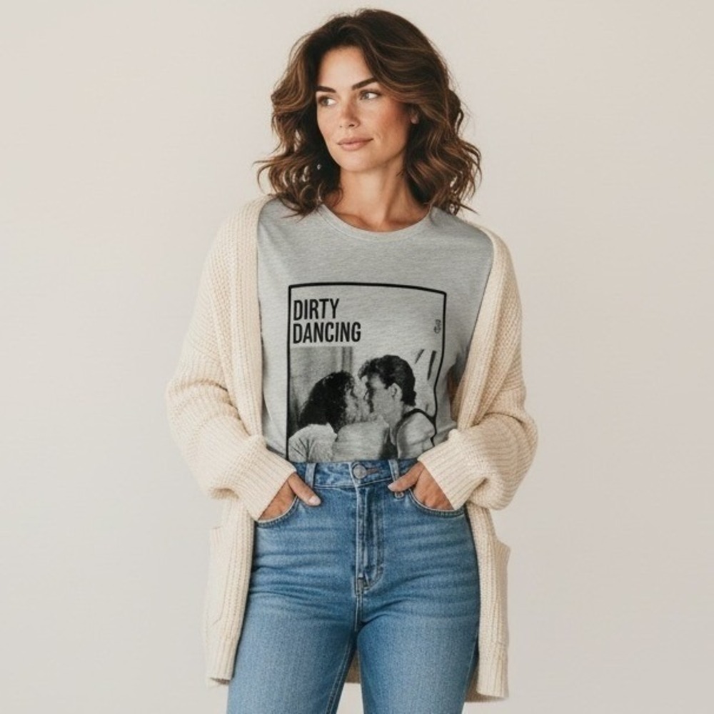 Gray Dirty Dancing Graphic‎ Long Sleeve Shirt 2XL Handmade Retro Movie Tee